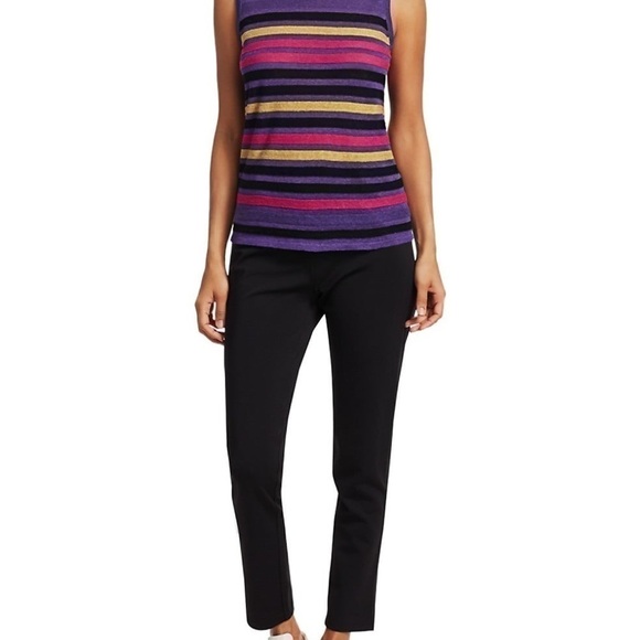 SAKS fifth ave COLLECTION Silk Linen Stripe Shel - Picture 3 of 7